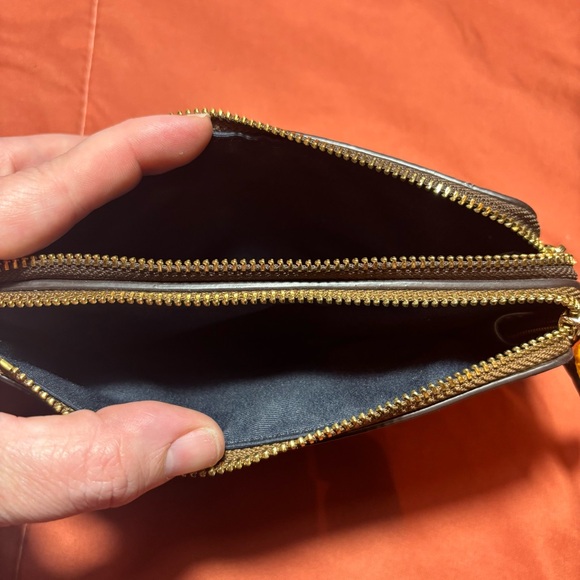 Coach | Brown Tan Monogram Colorful Tag Wallet Essential Wristlet Coin Purse - Picture 5 of 5